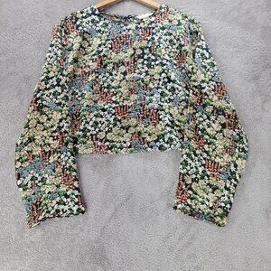 H&M Floral Print Long-Sleeved Women's Top XL